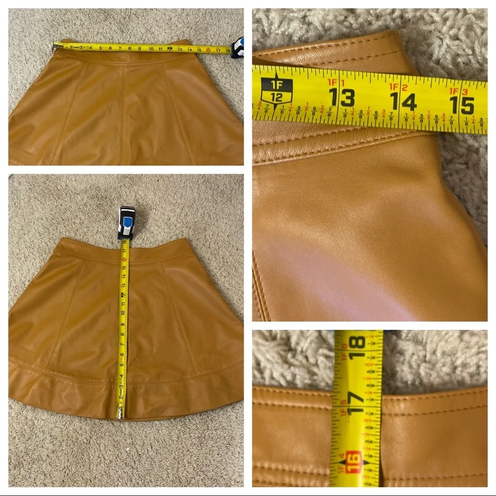 Leather! MICHAEL KORS Flared Leather Mini Skirt